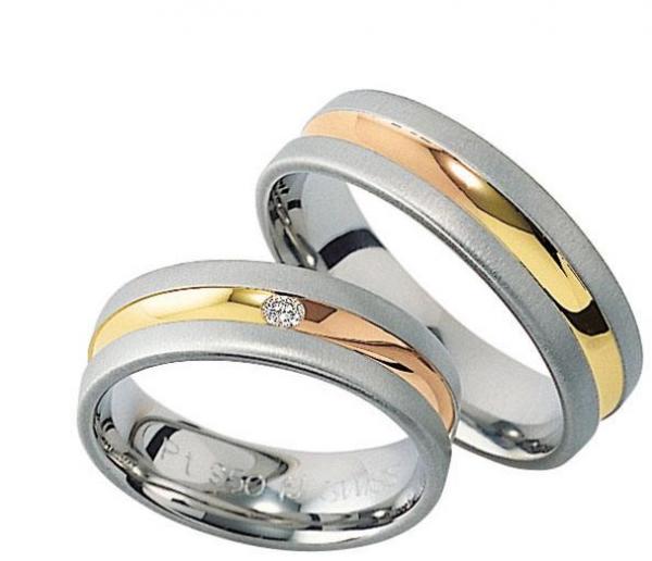 Trauringe Tricolour von Furrer Jacot 71-7830N + 71-2130E