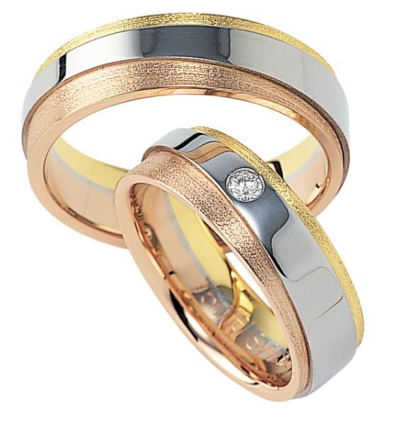 Trauringe Tricolour von Furrer Jacot 71-7955E + 71-2355E