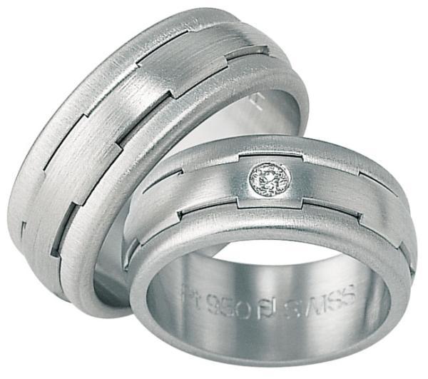 Trauringe Weissgold von Furrer Jacot 71-79570 + 71-23570