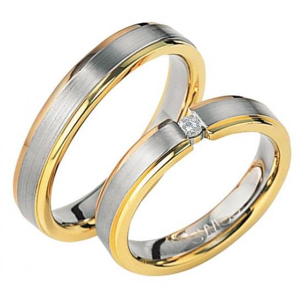 Trauringe Tricolour von Furrer Jacot 71-7962E + 71-2362E