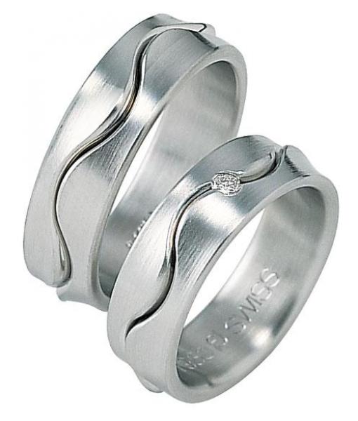 Trauringe Weissgold von Furrer Jacot 71-79990 + 71-23990