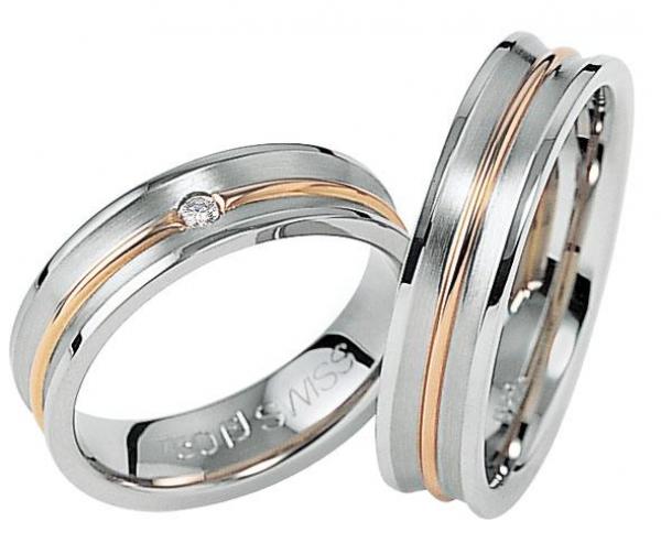 Trauringe Weiss-Rotgold von Furrer Jacot 71-80640 + 71-24640