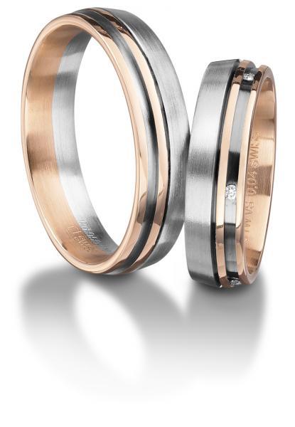 Trauringe Weiss-Rotgold von Furrer Jacot 71-83670 + 71-28570