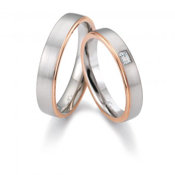 Trauringe Weiss-Rotgold von Gerstner 4/28653/4