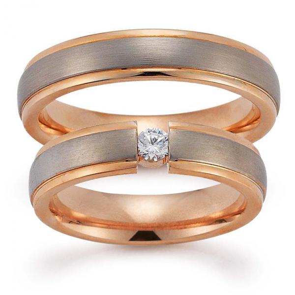 Trauringe Weiss-Rotgold von Gerstner 4/20504/5 + 20504/5