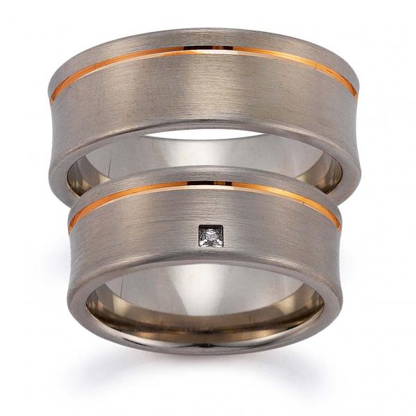 Trauringe Weiss-Rotgold von Gerstner 4/20506/8 + 20506/8