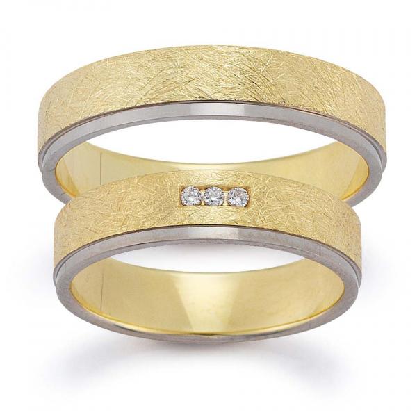 Trauringe Weiss-Gelbgold von Gerstner 4/28119/5