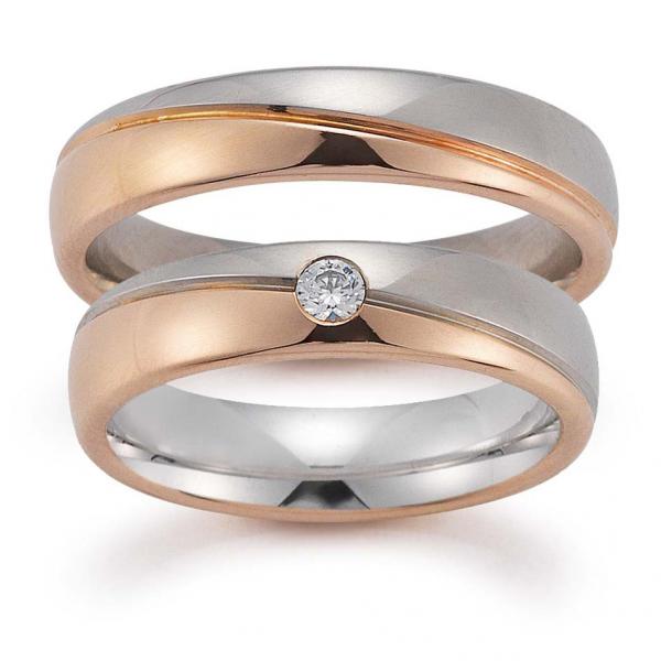 Trauringe Weiss-Rotgold von Gerstner 4/20500/5