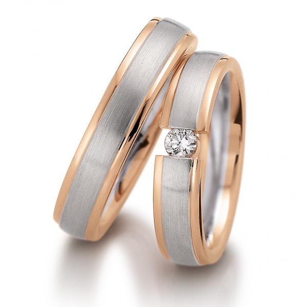 Trauringe Weiss-Rotgold von Gerstner 4/20504/5 + 20504/5