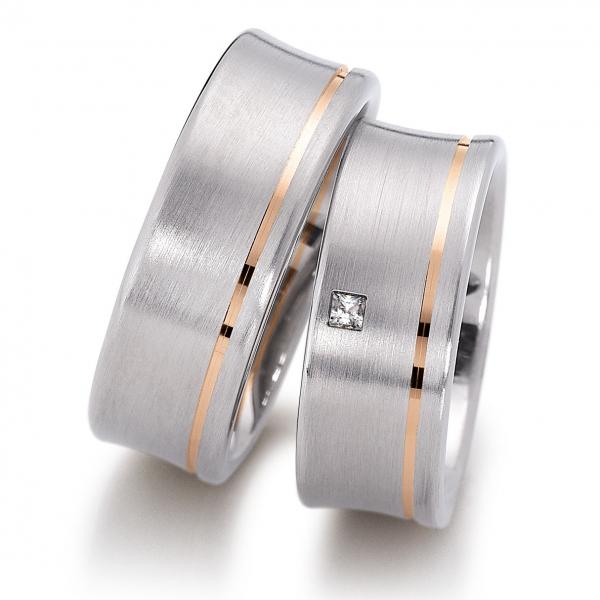 Trauringe Weiss-Rotgold von Gerstner 4/20506/8 + 20506/8