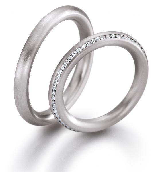 Trauringe Weissgold von Gerstner 4/27254/3 + 27254/3