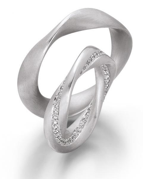 Trauringe Weissgold von Gerstner 29714/5 + 29715/5