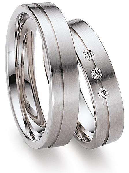 Trauringe Weissgold von Gerstner 4/27250/5 + 27250/5