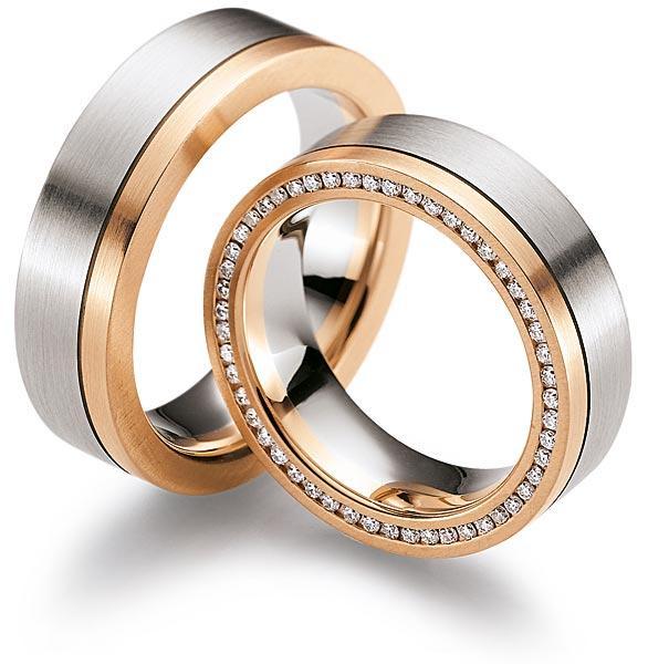 Trauringe Weiss-Rotgold von Gerstner 4/27445/6.5