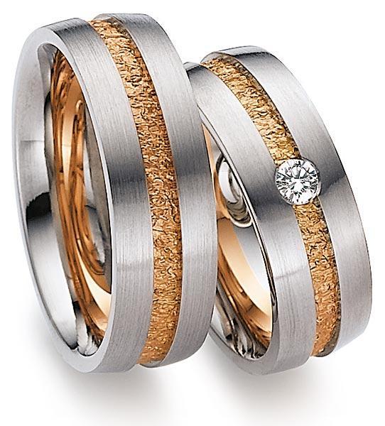 Trauringe Weiss-Rotgold von Gerstner 4/27301/7 + 27301/7