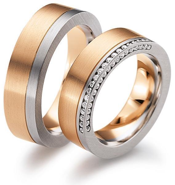 Trauringe Weiss-Rotgold von Gerstner 4/27340/6.5