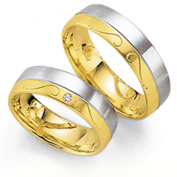 Trauringe Weiss-Gelbgold von Fischer 05 01548/060