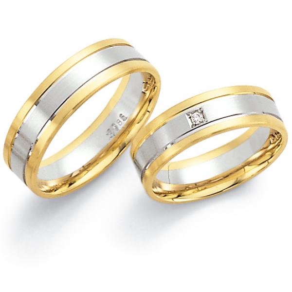 Trauringe Weiss-Gelbgold von Fischer 05 01572/060