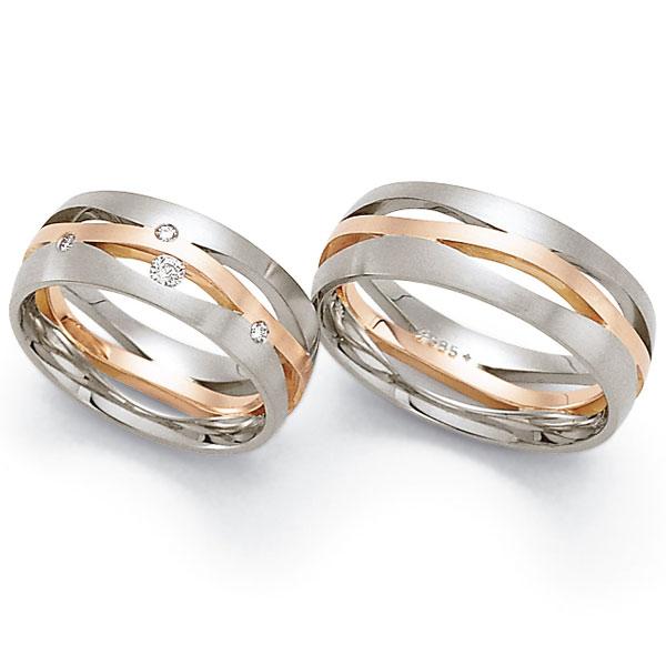 Trauringe Weiss-Rotgold von Fischer 05 05219/075