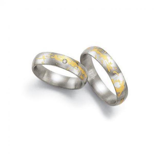 Trauringe Weiss-Gelbgold von Fischer 05 05109/050