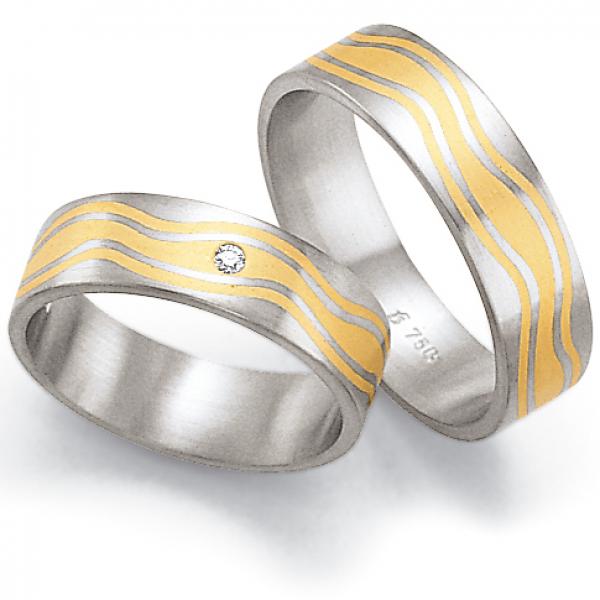 Trauringe Weiss-Gelbgold von Fischer 05 05110/060