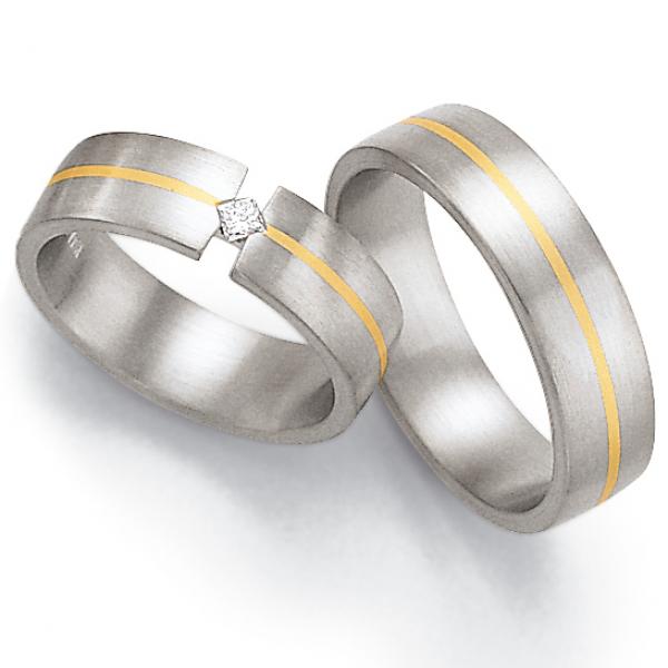 Trauringe Weiss-Gelbgold von Fischer 05 01790/060