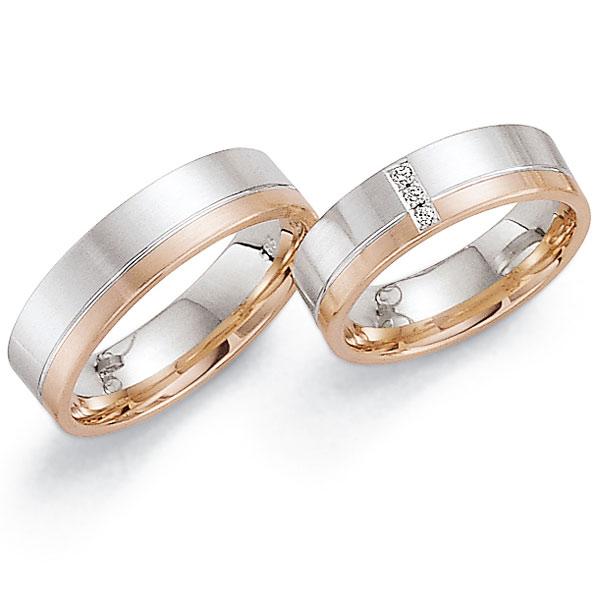Trauringe Weiss-Rotgold von Fischer 05 05136/060