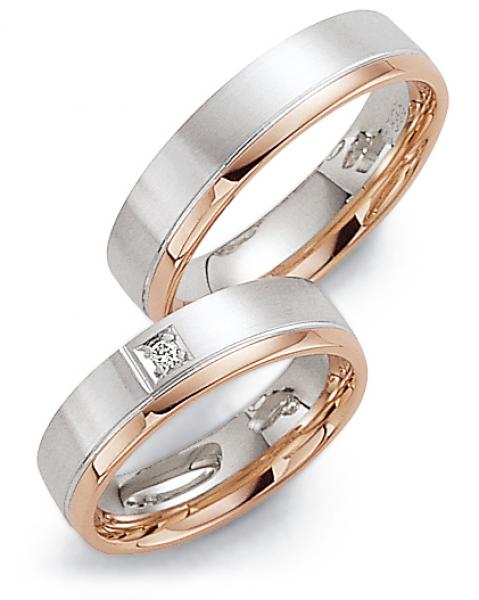 Trauringe Weiss-Rotgold von Fischer 05 05010/055