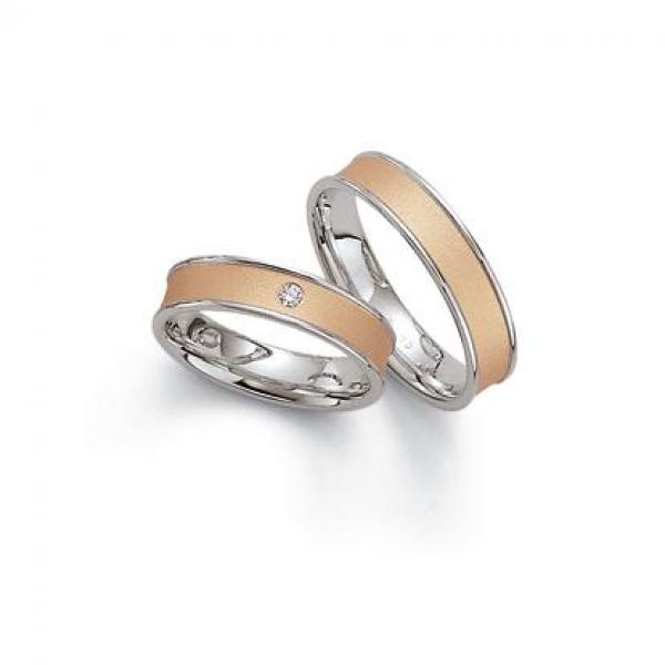 Trauringe Weiss-Rotgold von Fischer 05 02593/050