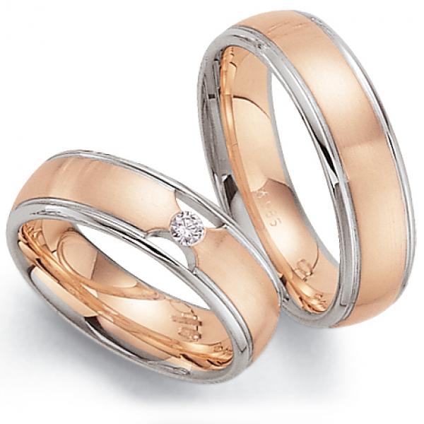 Trauringe Weiss-Rotgold von Fischer 05 02087/05