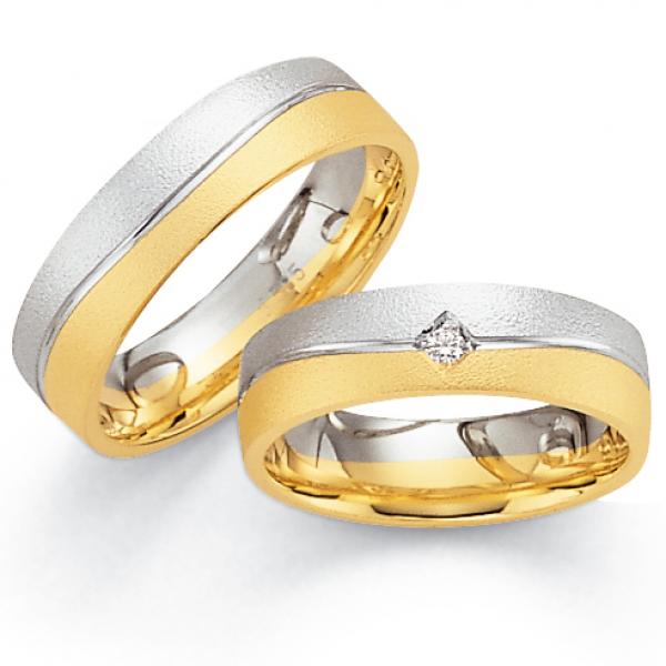 Trauringe Weiss-Gelbgold von Fischer 05 01508/060