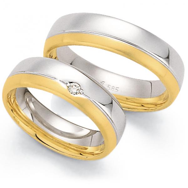 Trauringe Weiss-Gelbgold von Fischer 05 02391/060