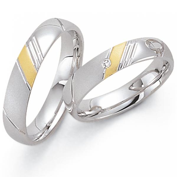 Trauringe Weiss-Gelbgold von Fischer 05 02208/045