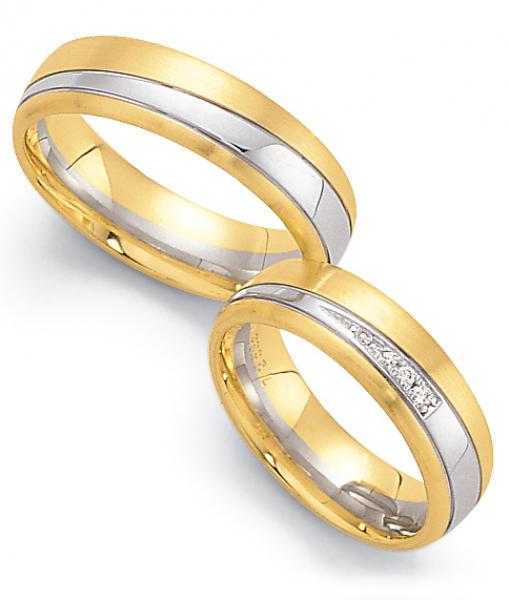 Trauringe Weiss-Gelbgold von Fischer 05 05063/060