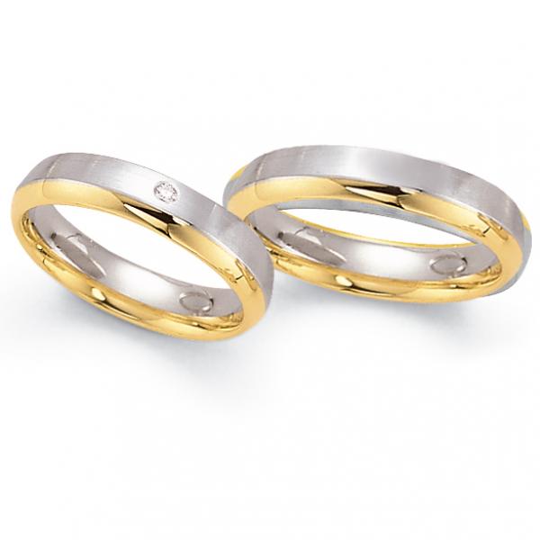 Trauringe Weiss-Gelbgold von Fischer 05 02563/045