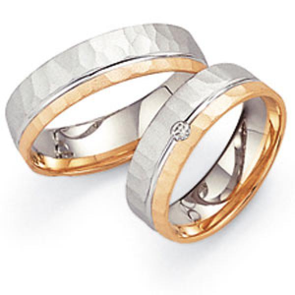 Trauringe Weiss-Rotgold von Fischer 05 02541/060