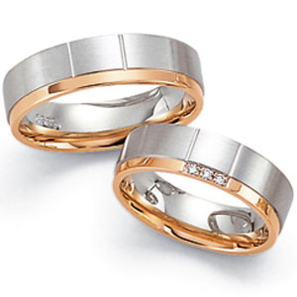 Trauringe Weiss-Rotgold von Fischer 05 05216/060