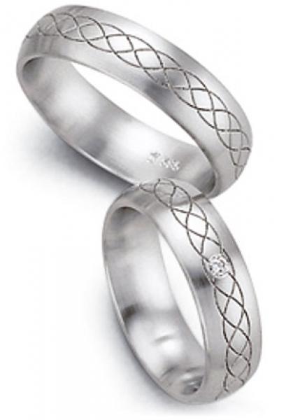 Trauringe Weissgold von Fischer 065205/6 + 385205/D