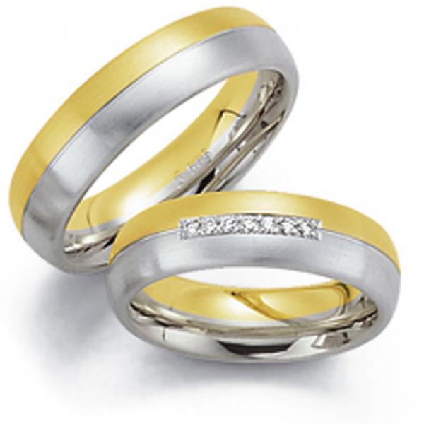 Trauringe Weiss-Gelbgold von Fischer 05 05142/060