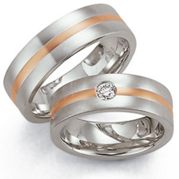 Trauringe Weiss-Rotgold von Fischer 05 02494/070