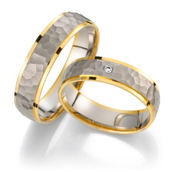 Trauringe Weiss-Gelbgold von Weidner 62016 + 72016