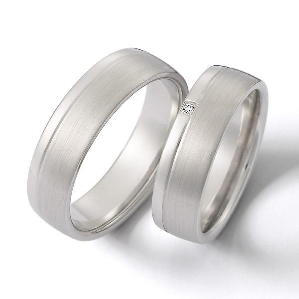 Trauringe Weissgold von Weidner 62135 + 72135