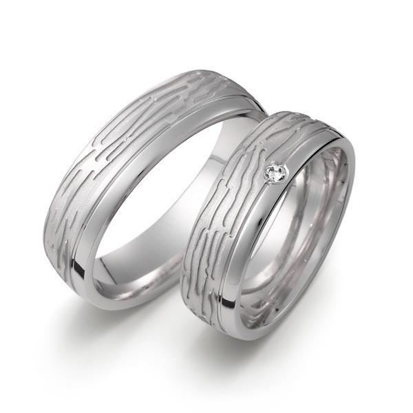 Trauringe Weissgold von Weidner 62155 + 72155