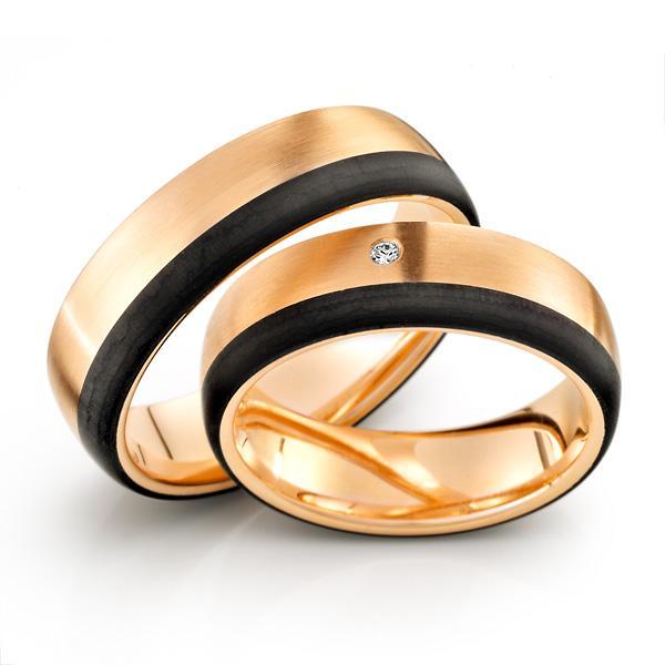 Trauringe Carbon von Weidner 62373 + 72373