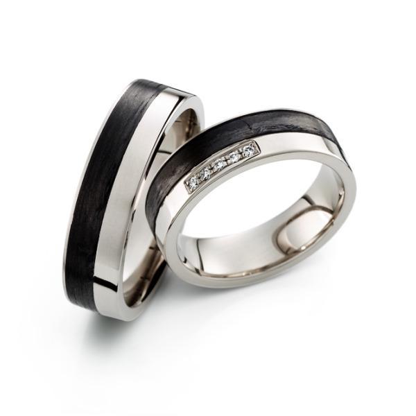 Trauringe Carbon von Weidner 62632 + 72632