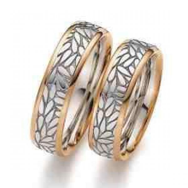 Trauringe Weiss-Rotgold von Gerstner 27512/6 + 27512/6