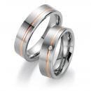 Partnerringe Edelstahl Gold/Keramik von Bayer 60 05014 /060