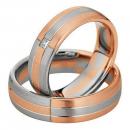 Trauringe Weiss-Rotgold von Saint Maurice 49-82076 + 49-82077