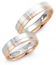 Trauringe Weiss-Rotgold von Fischer 05 01566/050